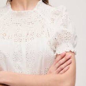 NWT White Eyelet Hill House Caroline Nap Dress (M)